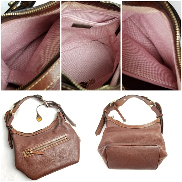 Dooney & Bourke Brown Pebbled Leather Hobo Bag - Picture 4 of 8